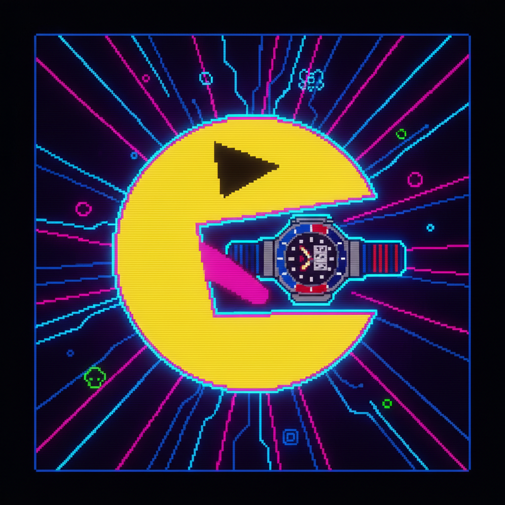 Watch-Game: Pixel-Figur frisst gefälschte Uhr