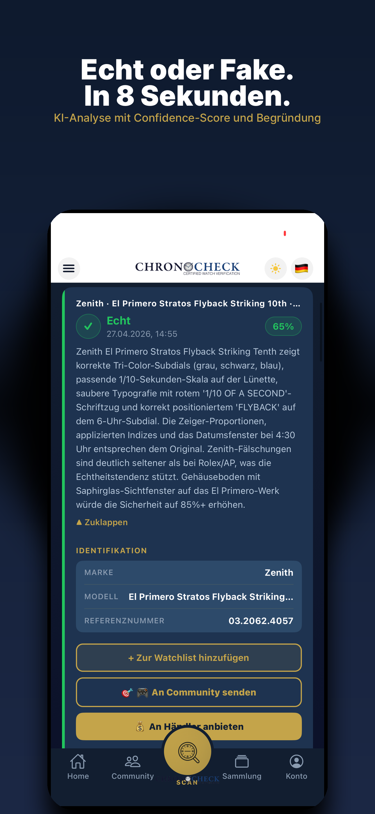 KI-Analyse — Echt oder Fake mit Confidence-Score