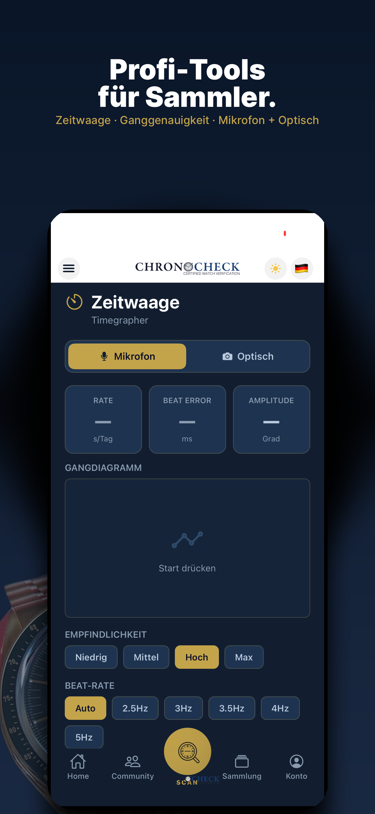 Zeitwaage — Ganggenauigkeit messen