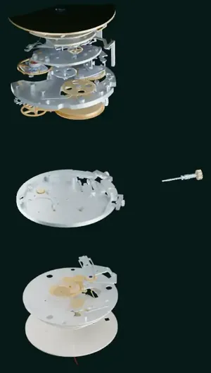 Watch movement in exploded view, 3D model from the game