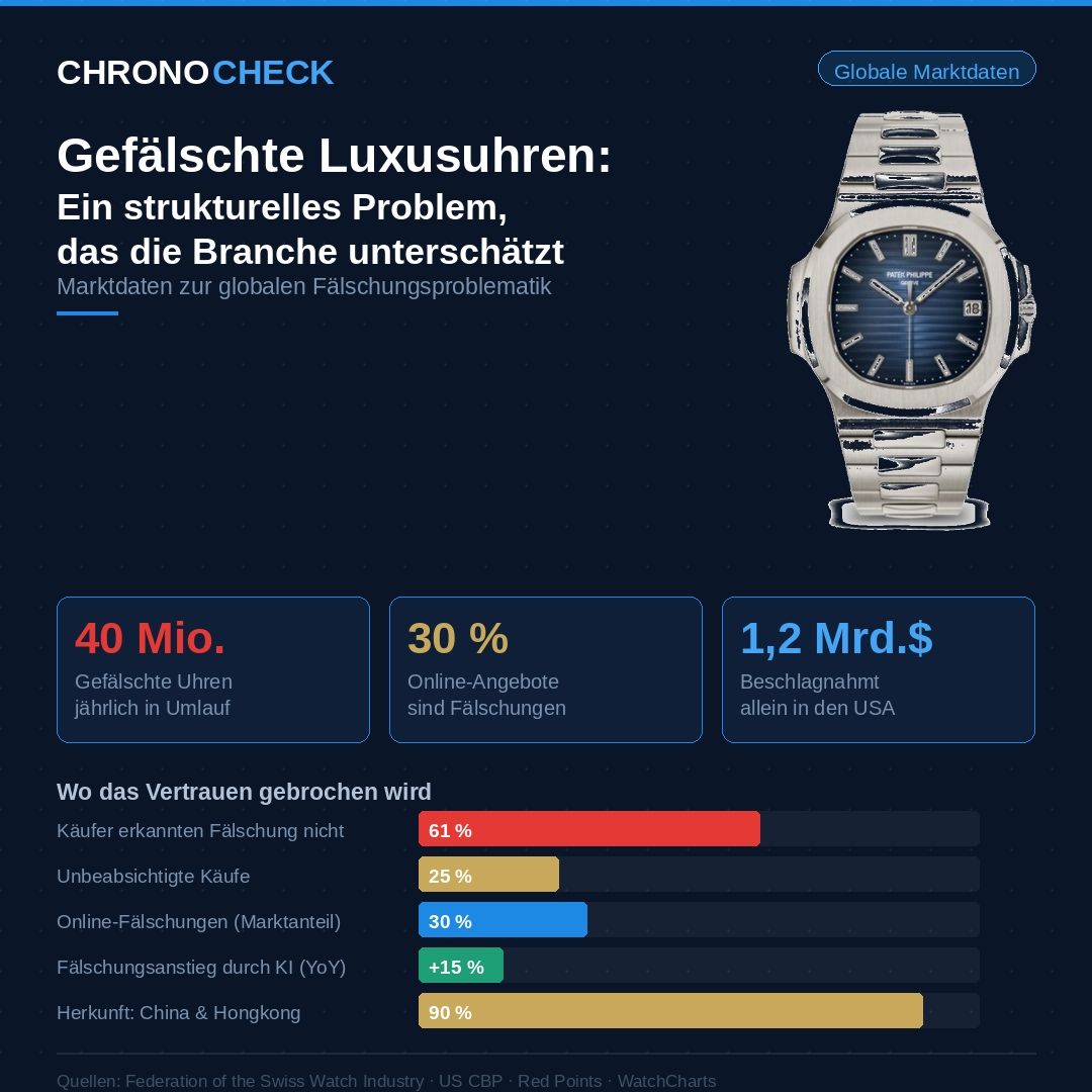 Mehr gefälschte Luxusuhren auf dem Markt.
