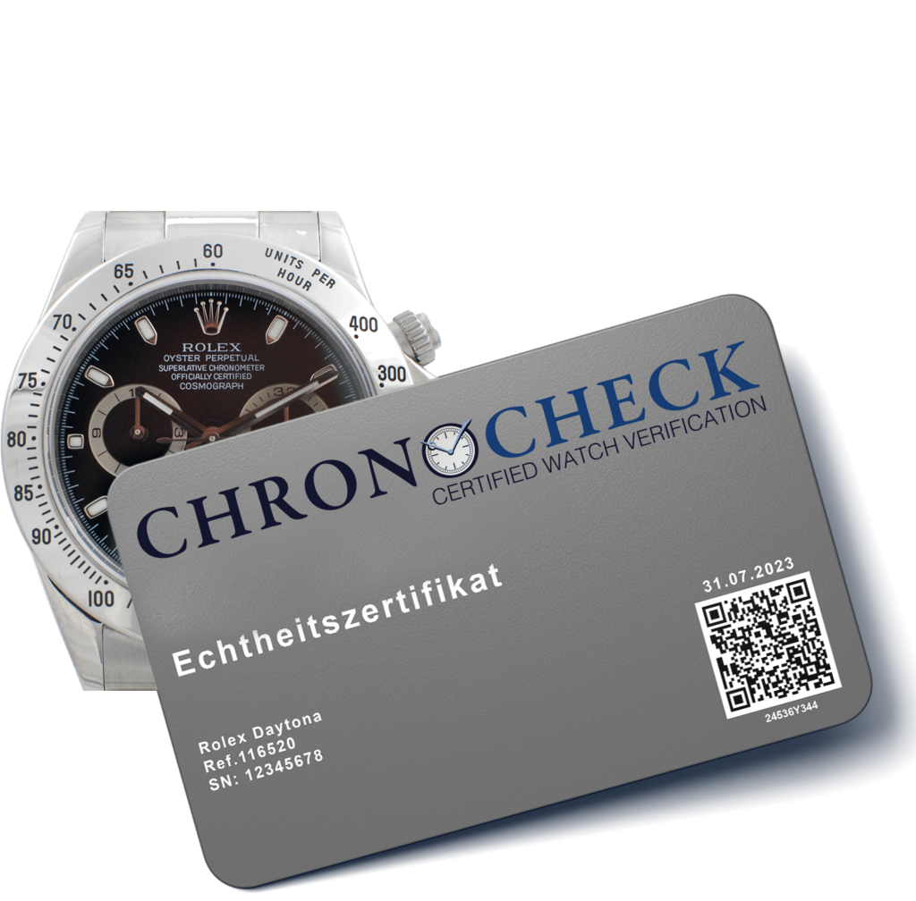 ChronoCheck Echtheitszertifikat mit Rolex