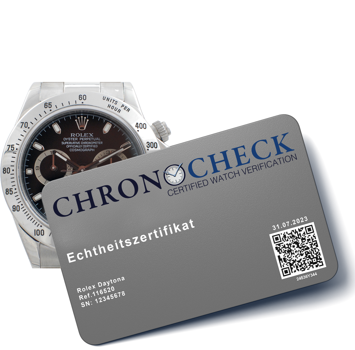 ChronoCheck Echtheitszertifikat mit Rolex