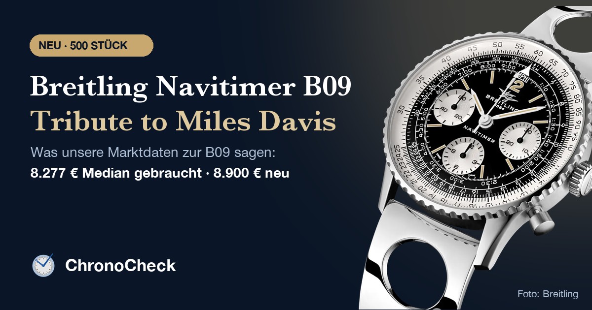 Breitling baut die Uhr von Miles Davis nach: 500 Stück, und die Limitierung kostet nur rund 600 € Aufpreis